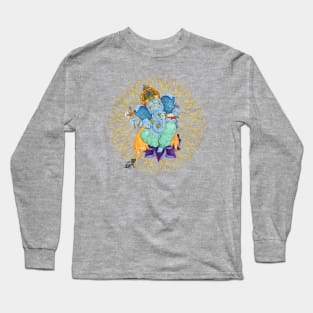 Lord Ganesha Gold Mandala - The Obstruction Destroyer Long Sleeve T-Shirt